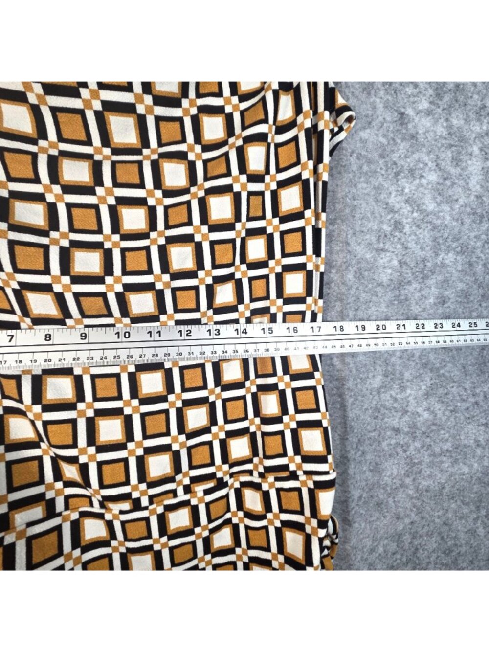 By Anthropologie The Maya Ruched Cowl Neck Dress 2X Geometric Plus Size Boho - Picture 5 of 10